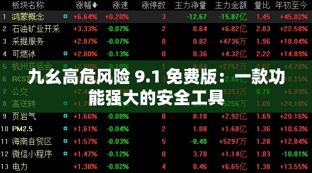 九幺高危风险 9.1 免费版：一款功能强大的安全工具