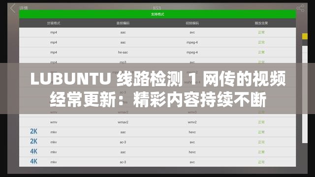 LUBUNTU 线路检测 1 网传的视频经常更新：精彩内容持续不断