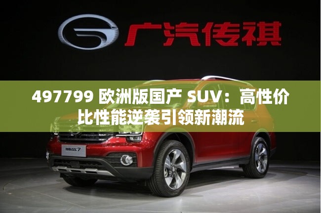 497799 欧洲版国产 SUV：高性价比性能逆袭引领新潮流