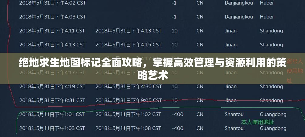 绝地求生地图标记全面攻略，掌握高效管理与资源利用的策略艺术