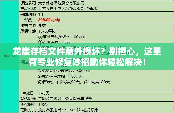 龙崖存档文件意外损坏？别担心，这里有专业修复妙招助你轻松解决！