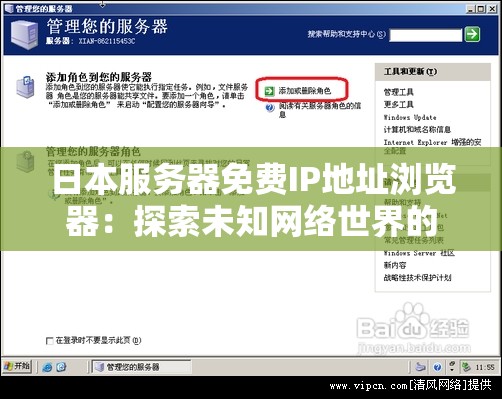 日本服务器免费IP地址浏览器：探索未知网络世界的工具
