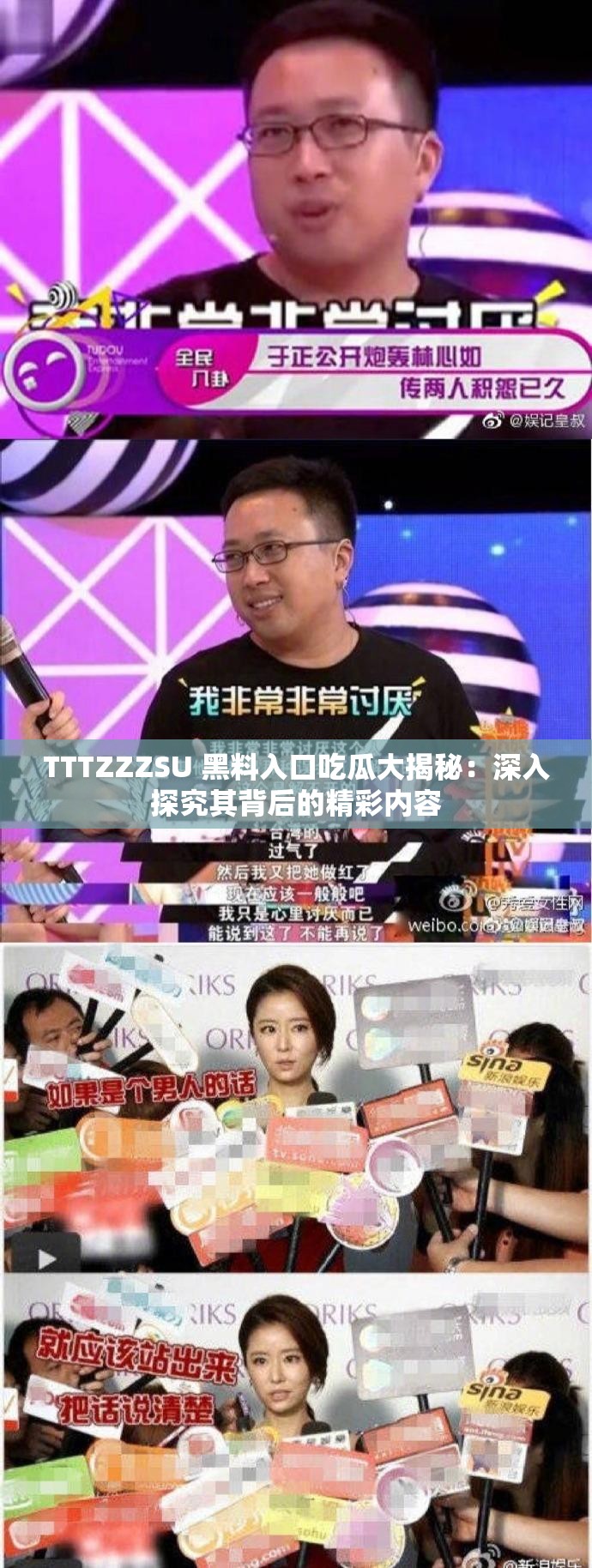 TTTZZZSU 黑料入口吃瓜大揭秘：深入探究其背后的精彩内容