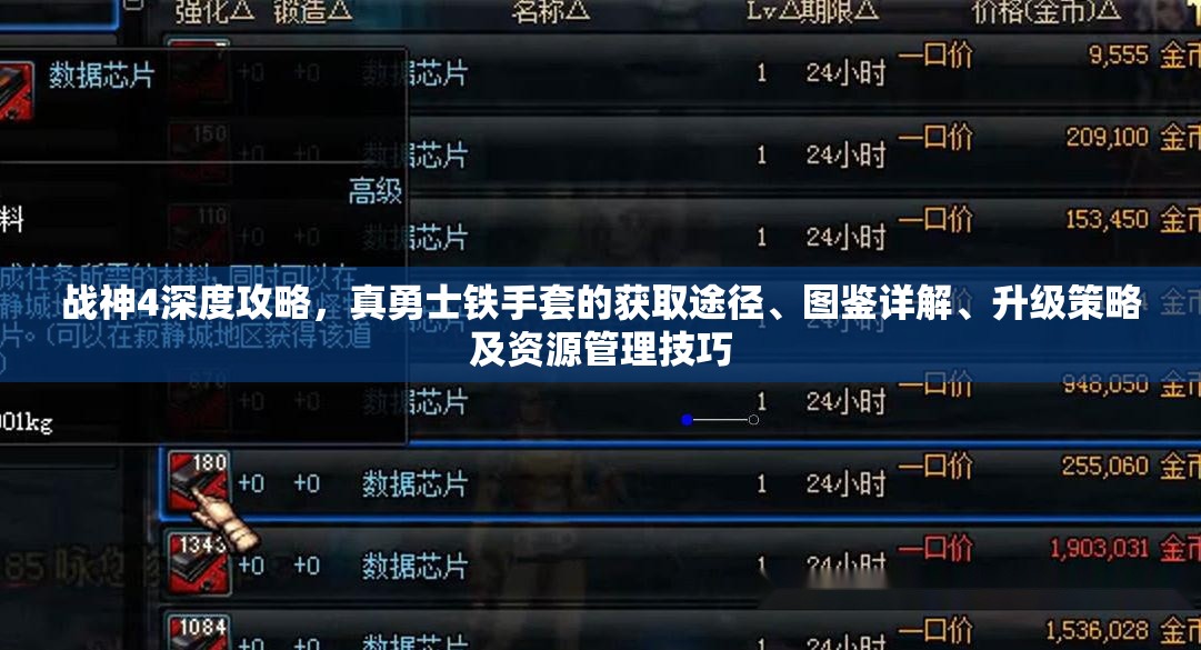 战神4深度攻略，真勇士铁手套的获取途径、图鉴详解、升级策略及资源管理技巧