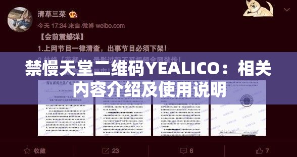 禁慢天堂二维码YEALICO：相关内容介绍及使用说明