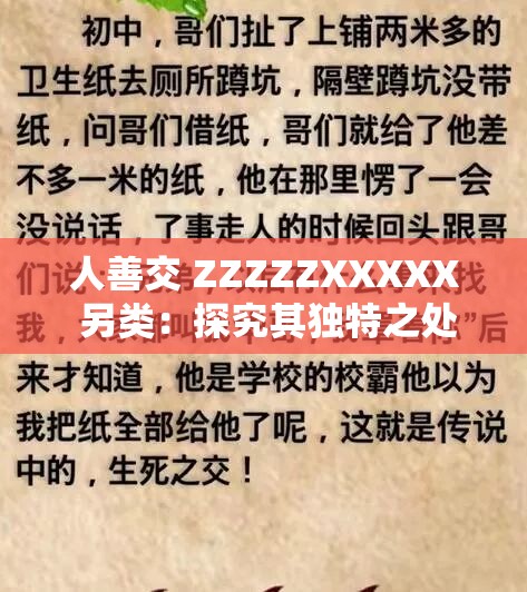 人善交 ZZZZZXXXXX 另类：探究其独特之处与内涵表现