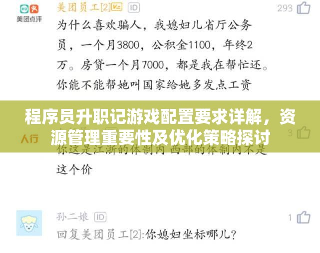 程序员升职记游戏配置要求详解，资源管理重要性及优化策略探讨