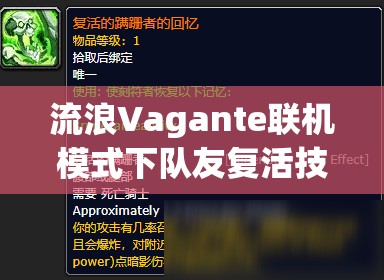 流浪Vagante联机模式下队友复活技巧与高效资源管理策略详解