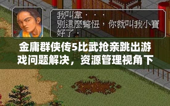 金庸群侠传5比武抢亲跳出游戏问题解决，资源管理视角下的优化与应对策略