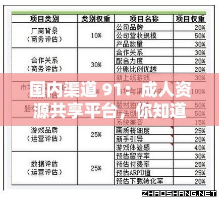 国内渠道 91：成人资源共享平台，你知道多少？