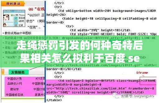 走绳惩罚引发的何种奇特后果相关怎么拟利于百度 seo 优化走绳惩罚导致何种惊人局面相关如何优化利于百度 seo走绳惩罚会带来怎样震撼性影响相关怎样优化利于百度 seo 呢