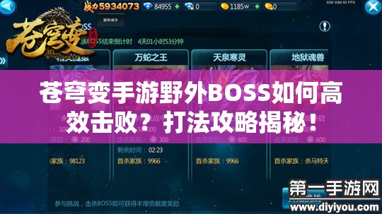 苍穹变手游野外BOSS如何高效击败？打法攻略揭秘！