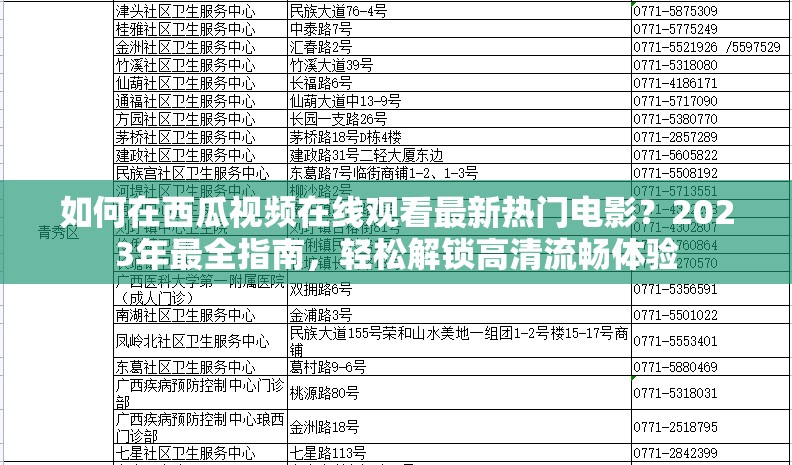 如何在西瓜视频在线观看最新热门电影？2023年最全指南，轻松解锁高清流畅体验