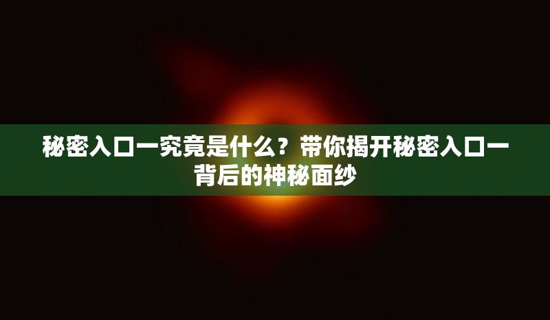 秘密入口一究竟是什么？带你揭开秘密入口一背后的神秘面纱