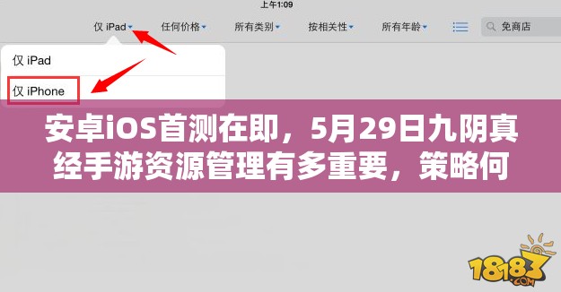 安卓iOS首测在即，5月29日九阴真经手游资源管理有多重要，策略何在？