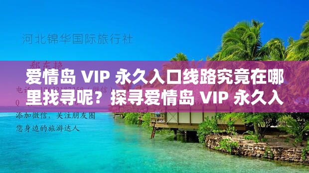 爱情岛 VIP 永久入口线路究竟在哪里找寻呢？探寻爱情岛 VIP 永久入口线路之谜爱情岛 VIP 永久入口线路有何独特之处呢？揭开爱情岛 VIP 永久入口线路的神秘面纱爱情岛 VIP 永久入口线路是否真的存在且稳定呢？探究爱情岛 VIP 永久入口线路的虚实